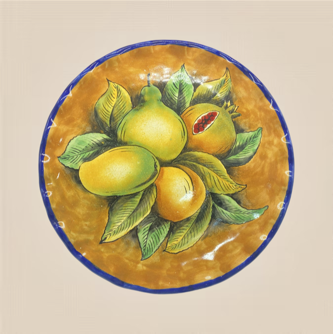 Painted plate with base